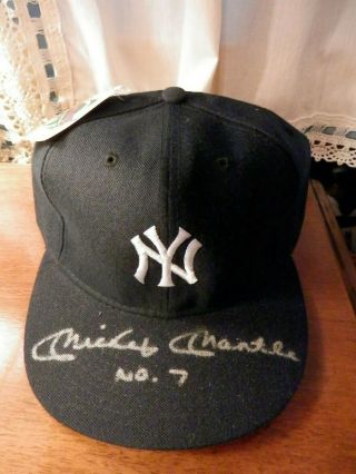 Mickey Mantle Yankees Signed Baseball Hat Fantastic 7