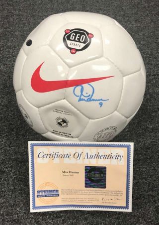 Mia Hamm Signed Steiner Full Size Soccer Ball Autograph