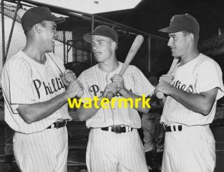1950 Philadelphia Phillies Richie Ashburn - Dick Sisler - Del Ennis 8x10 Photo