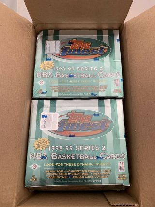 Case Of 6x 1998 - 99 Topps Finest Basketball Series 2 Factory Hobby Boxes