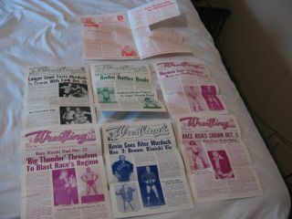 7 Diff St Louis Wrestling Club Programs/newsletters - Race - Andre - Flair Much More