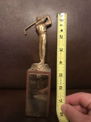 Vintage Golf Trophy From 1957 Metal And Wood Vintage Trophy