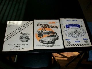 2 Vintage 1970s Greater Dayton Ohio Speedway Racing Programs & 1 Speedway Newsl