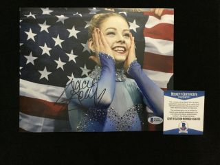 Gracie Gold Signed 8x10 Photo Beckett Bas Usa Olympic Figure Skating Hot 1