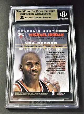 Michael Jordan Chicago Bulls 1997 - 98 Topps Chrome Shooting Stars Card BGS 9.  5 2