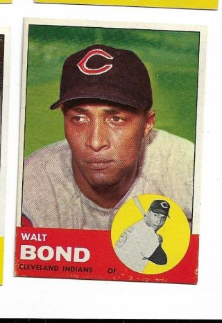 1963 Topps Bb 493 Walt Bond/indians Ex/mt