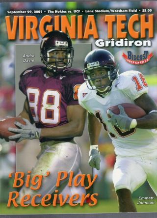Sept.  29 2001 Virginia Tech Vs Central Florida College Football Gameday Program