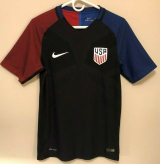 Nike Us Soccer Usa 2016 Dri Fit Jersey Mens Size Small Away Black Blue Red