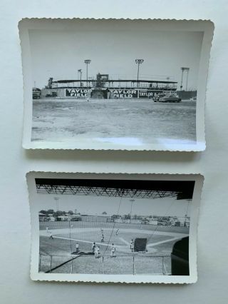 (2) 1940 Vintage B&w 3 1/2 X 5 " Photos Of Taylor Field In Pine Bluff,  Ark