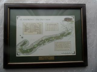 St.  Andrews The Old Course Golf Map Vintage Print Framed