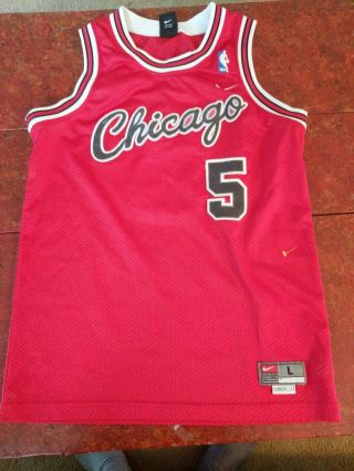 Vtg 90s Nike Chicago Bulls Jalen Rose 5 Jersey Kids L (a S - M For Adults)