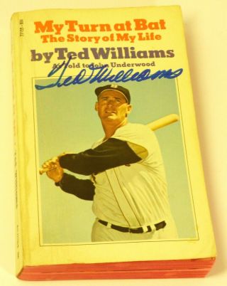 Ted Williams Signed Book My Turn At Bat The Story Of My Life Autographed 1970
