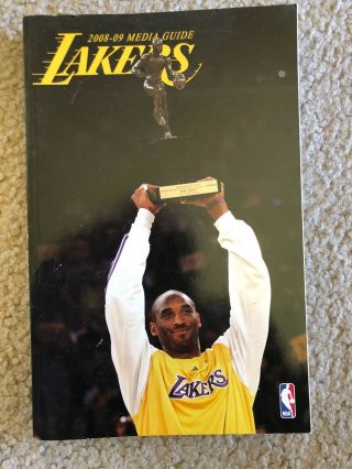 Kobe Bryant On Cover Of 2008 - 09 Los Angeles Lakers Media Guide
