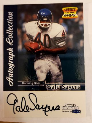 1999 Sports Illustrated Greats Of The Game Gale Sayers Autograph Chicago Bears