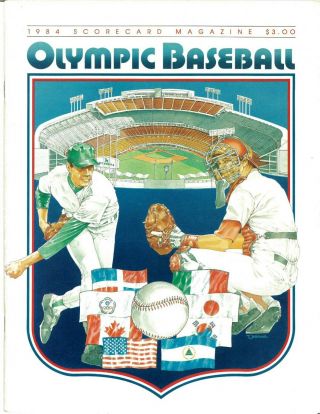 1984 La Olympic Games Baseball Program,  Nr Mt With Mark Mcgwire,  Barry Larkin