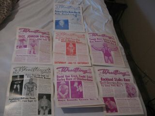 7 Diff St Louis Wrestling Club Programs/newsletters - Race - Brody - Flair Much More