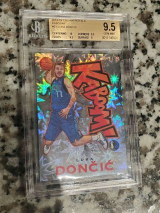 Bgs 9.  5 ‘18/‘19 Luka Doncic Crown Royal Kaboom Rookie Card 10 Centering