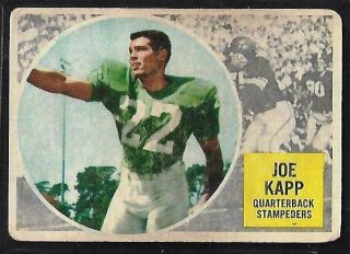 1960 Topps Cfl Football: 25 Joe Kapp Qb Rc,  Calgary Stampeders