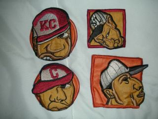 Four Negro League Baseball Caricature Patches,  Faces Of Stars,  3.  5 "