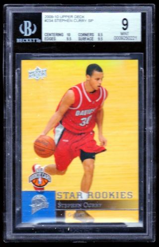 2009 - 10 Stephen Curry Upper Deck Star Rookie Rc Bgs 9.  234