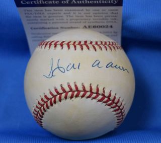 Hank Aaron Psa Dna Cert Autograph National League Onl Baseball Hand Signed 3