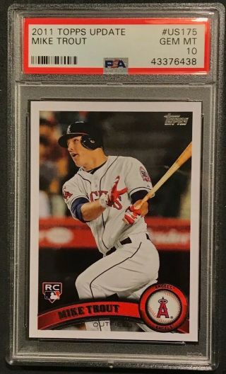 2011 Topps Update Us175 Mike Trout Rookie Card Rc Psa 10 Just Graded