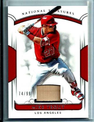 2018 National Treasures Game Bat Relic Mike Trout D 74/99 Sp Angels