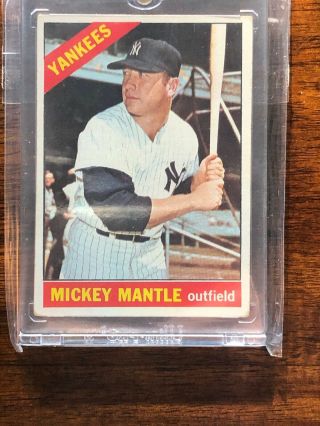 1966 Topps 50 Mickey Mantle Hof York Yankees.