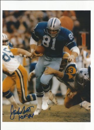 Dallas Cowboys Jackie Smith Autographed 8x10 Photo Nfl Hall Of Fame