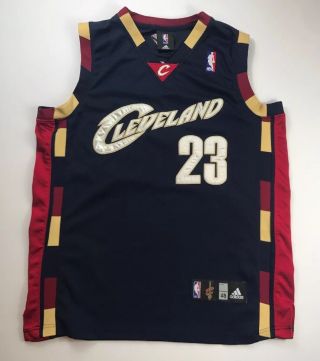 Lebron James Cleveland Cavaliers Sewn Authentic Adidas Alternate Jersey,  48