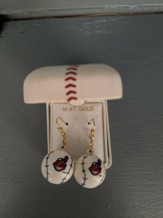 Vintage Cleveland Indians Earrings - Chief Wahoo Baseball Jewelry