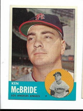 1963 Topps Bb 510 Ken Mcbride/angels Ex/mt