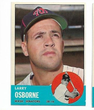 1963 Topps Bb 514 Larry Osborne/senators Ex/mt