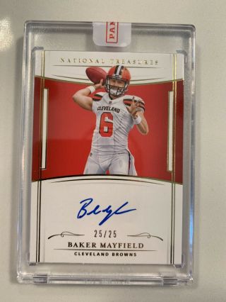 2018 National Treasures Baker Mayfield Rookie Signatures Rc Auto 25/25 Gold