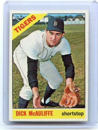 1966 Topps Baseball 495 Dick Mcauliffe,  Detroit Tigers,  100415