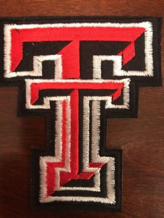 Tt Texas Tech Red Raiders Vintage Embroidered Iron On Patch Nos) 3 " X 4 "