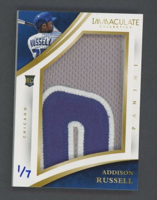 2015 Immaculate Addison Russell Cubs Rc Rookie 3 - Color Patch 1/7