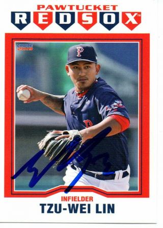 Tzu - Wei Lin 2019 Pawtucket Red Sox Autographed Signed Card