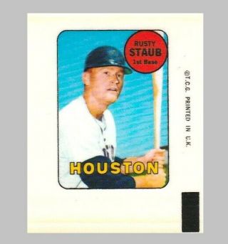 1969 Topps Decals 41 Rusty Staub - Houston Astros -