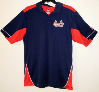 Majestic St.  Louis Cardinals Pullover Polo Shirt Mens Large