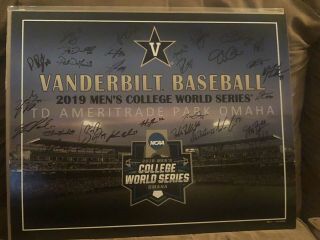 2019 Vanderbilt Commodores Signed Autograph Cws 16x20 College World Series