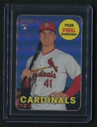 Tyler O’neill 2018 Topps Heritage Chrome Black Refractor Rc Rookie /69 Cardinals