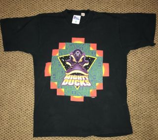 Vintage Mighty Ducks T - Shirt Youth Large Disney Nhl Anaheim Pro Player