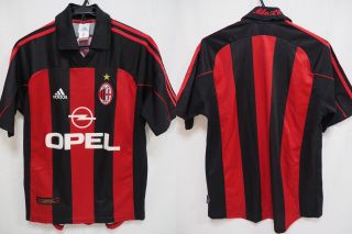2000 - 2001 - 2002 Ac Milan Acm Rossoneri Jersey Shirt Maglia Home Opel Adidas M