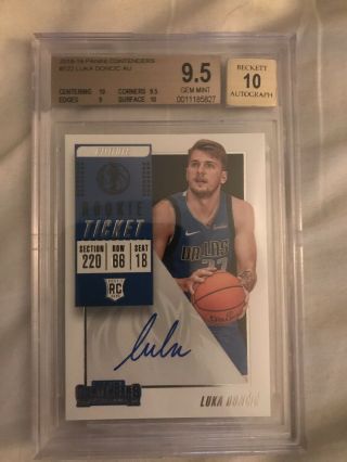 2018 Panini Contenders Luka Doncic Rookie Rc Auto 122 Bgs 9.  5 Gem