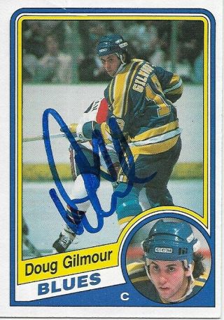 Doug Gilmour Hand - Signed Autograph 1984 Opc St.  Louis Blues Rookie Hockey Card