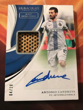 2018 - 19 Immaculate Soccer Boot Signatures Antonio Candreva 4/28 Inter