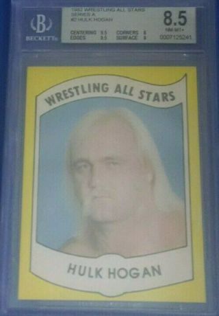 1982 Wrestling All Stars Hulk Hogan Bgs 8.  5 Wwf Wwe Awa Hof Rookie Card Rc