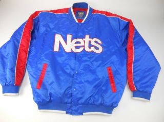 Hardwood Classics Jacket Nba By Carl Banks Jersey Nets Mens Xl Embroidered