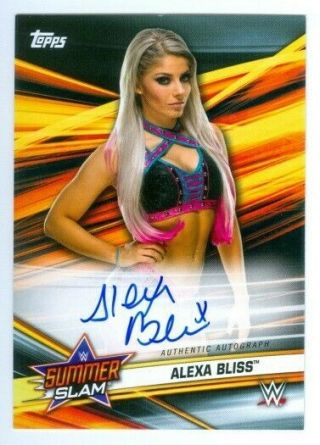 Alexa Bliss " Autograph Card " Topps Wwe Summerslam 2019